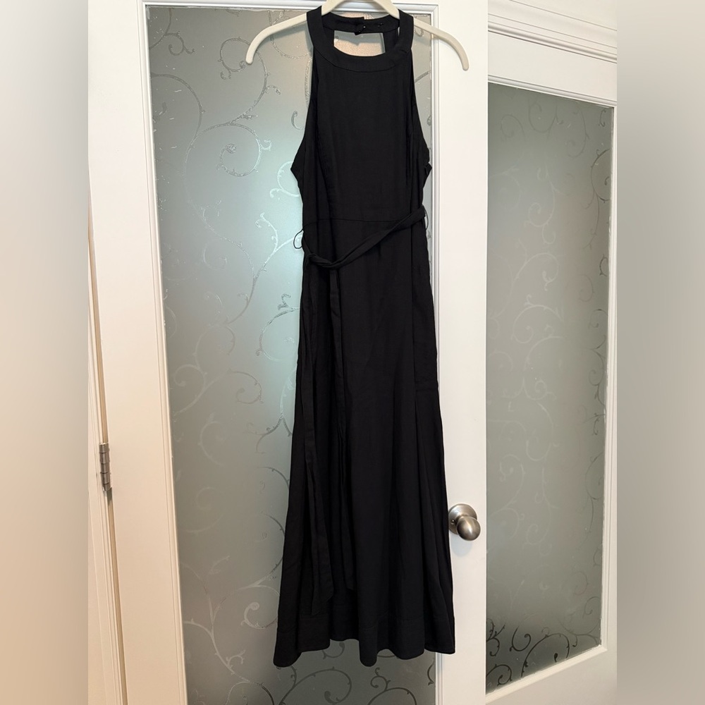 Anthropologie Black Linen Dress